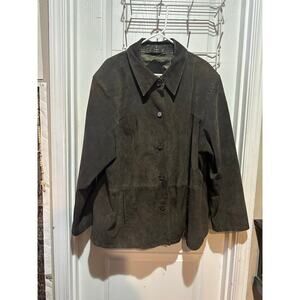 Women's Beautiful Dark Brown Suede Utility Jacket